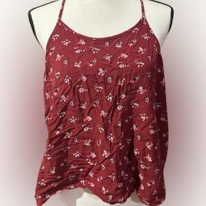 No Boundaries Burgundy Floral Camisole READ FOR SIZE IN DESCRIPTION